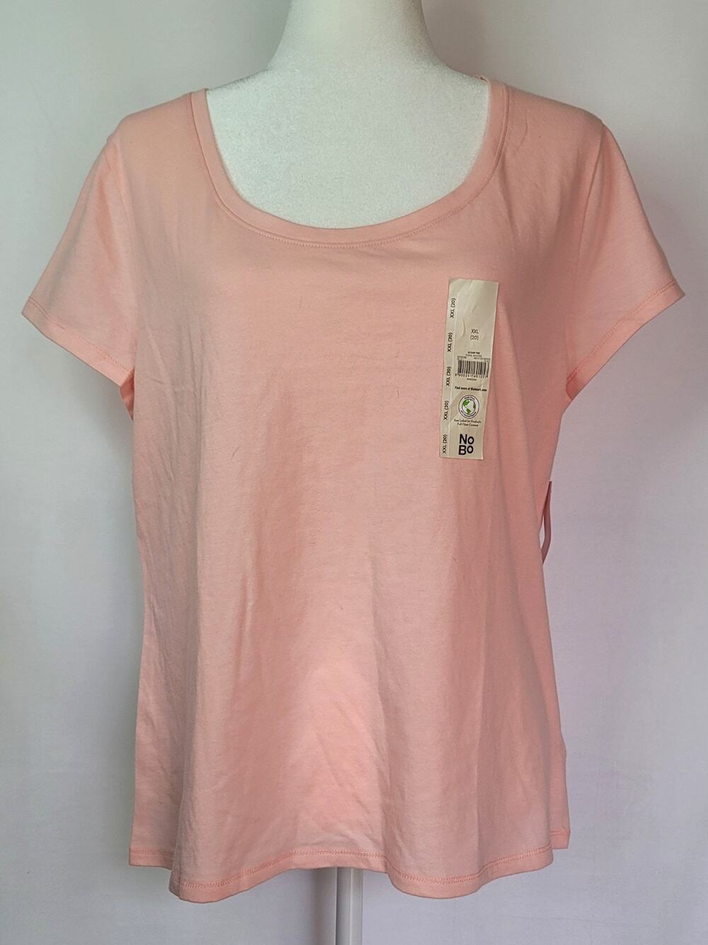 2/$15 NWT NOBO No Boundaries Coral Whisper Scoop Neck Short Sleeve Top Size 2XL - Picture 1 of 14